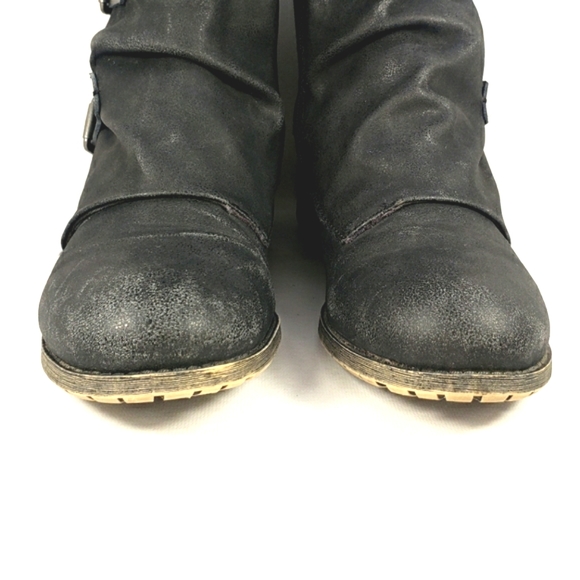 Jelly Pop Ivey  Black Vegan Leather, Double Buckle, Double Zip Bootie. Wmn 8M - Picture 5 of 12